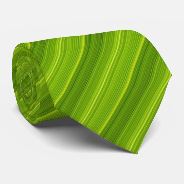 Green Stripe Pattern Tie (Rolled)