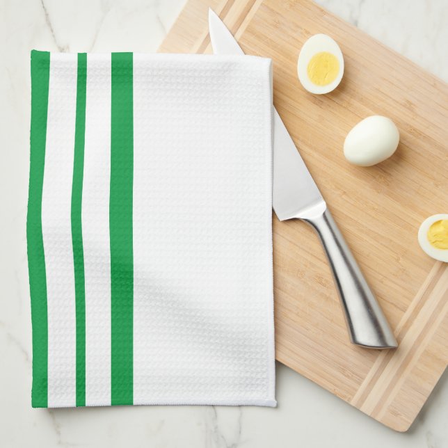 Green Stripe  Tea Towel (Quarter Fold)