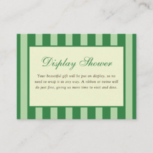 Green Striped Bridal Shower Display Shower Enclosure Card