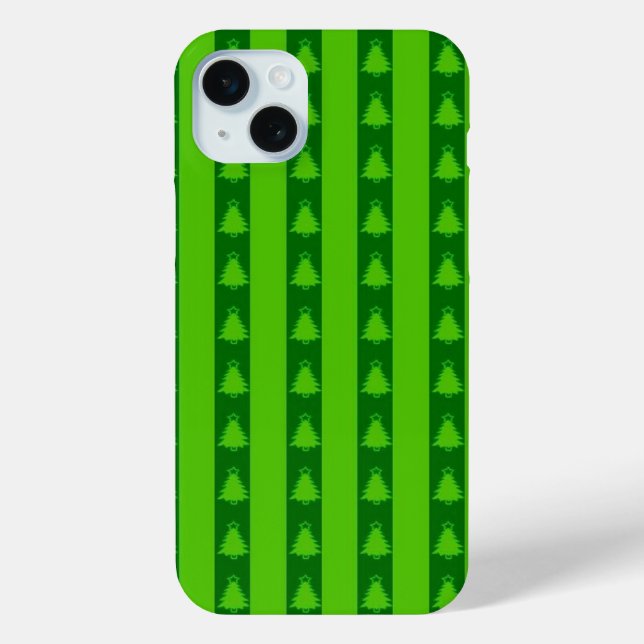 Green Striped Christmas Tree Pattern Case-Mate iPhone Case (Back)
