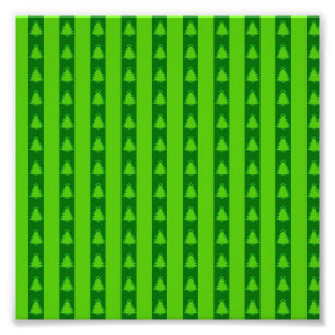 Green Striped Christmas Tree Pattern Photo Print