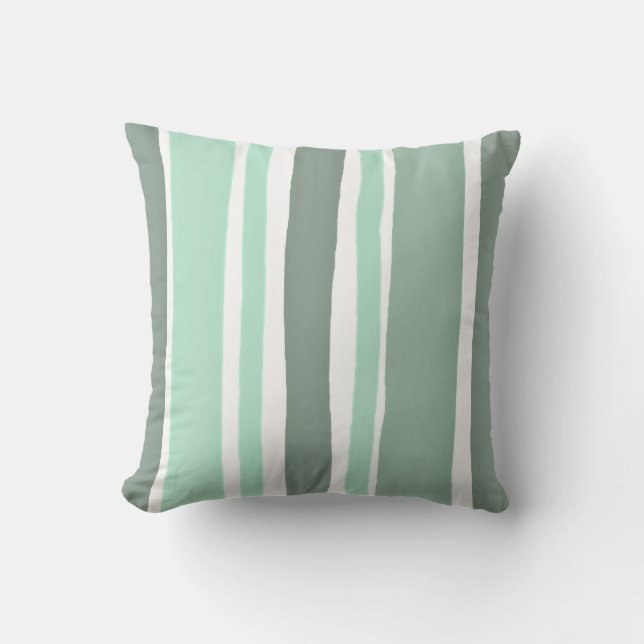 Green Striped Cushion (Front)