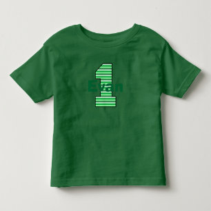 Green Striped First Birthday Boy Shirt