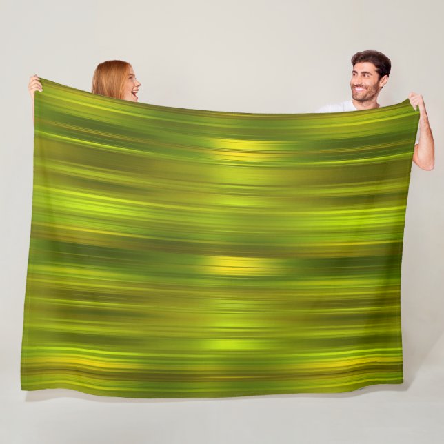 Green Striped Fleece Blanket (In Situ)