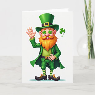 Green Striped Leprechaun Luck Card