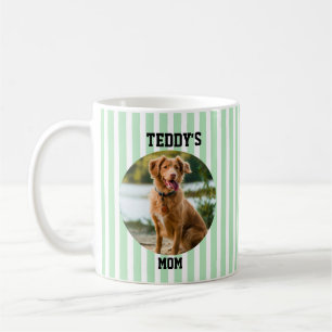 Green Striped Personalised Dog Mum Coffee Mug