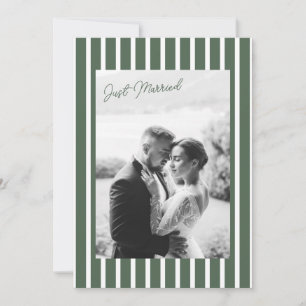 Green Striped Preppy Cabana Elopement Announcement