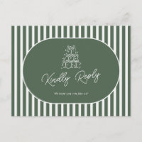 Green Striped Preppy Wedding Song Request RSVP