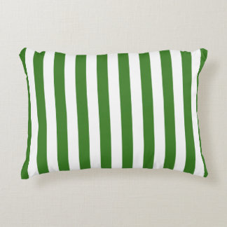 Green Striped & Solid Decorative Cushion