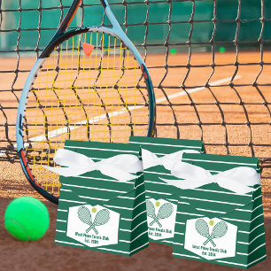 Green Striped Tennis Club Customised Party Favour Box