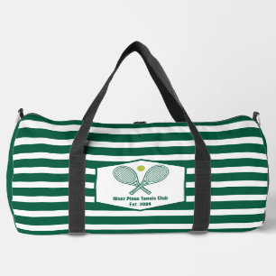 Green Striped Tennis Custom Country Club Duffle Bag