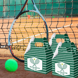 Green Striped Tennis Custom Country Club Favour Box