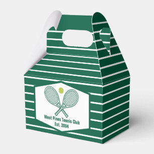 Green Striped Tennis Custom Country Club Favour Box