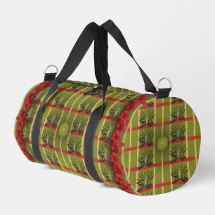 Green Striped, Tufted Fabric Print Cut Sew Bag