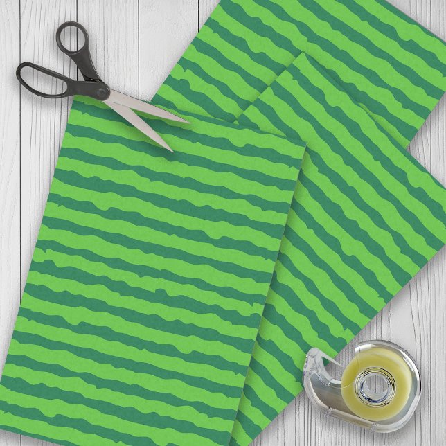 Green Striped Watermelon  Tissue Paper (Green watermelon gift tissue)