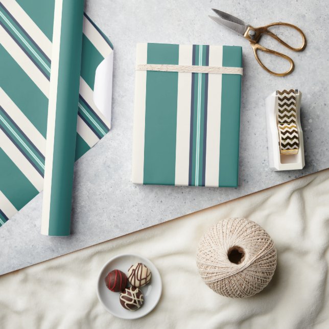 Green Striped Wrapping Paper (Crafts)