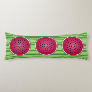 Green Stripes 3 Red Watermelon Body Cushion