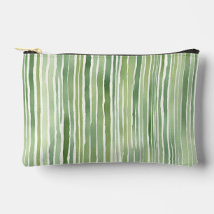 Green Stripes Accessory Pouch
