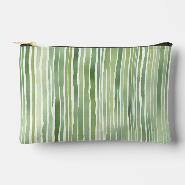 Green Stripes  Accessory Pouch (Front)