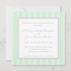 Green Stripes and Simplicity Square Invitations