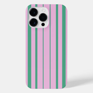 Green Stripes and Soft Pink iPhone 14 Pro Max Case