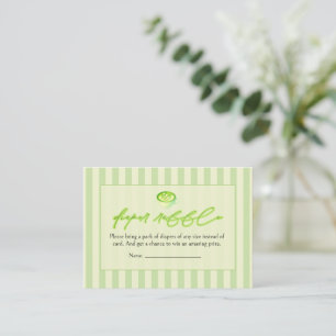 Green Stripes Arch Matcha Diaper Raffle Enclosure Card