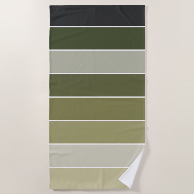 Green Stripes Beach Towel (Front)