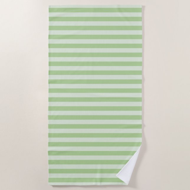 Green Stripes Beach Towel (Front)
