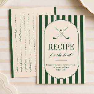 Green Stripes Bridal Shower Recipe Card
