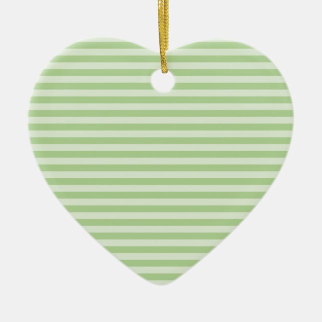 Green Stripes Ceramic Tree Decoration (Front)
