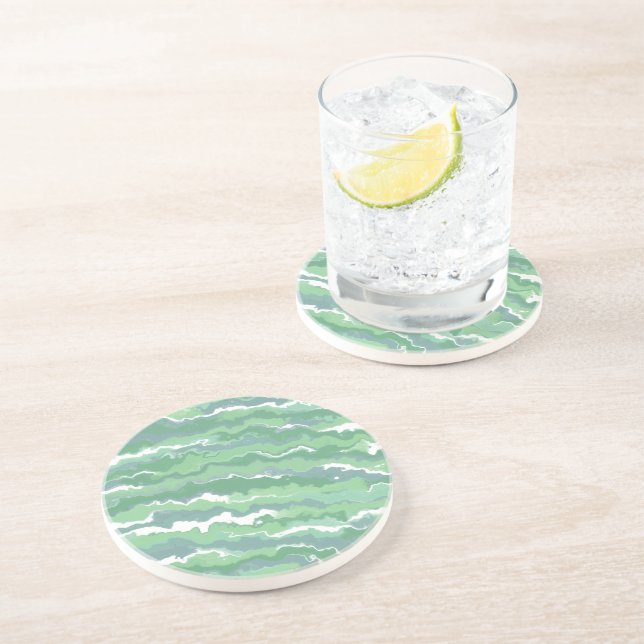 Green Stripes Coaster (Side)