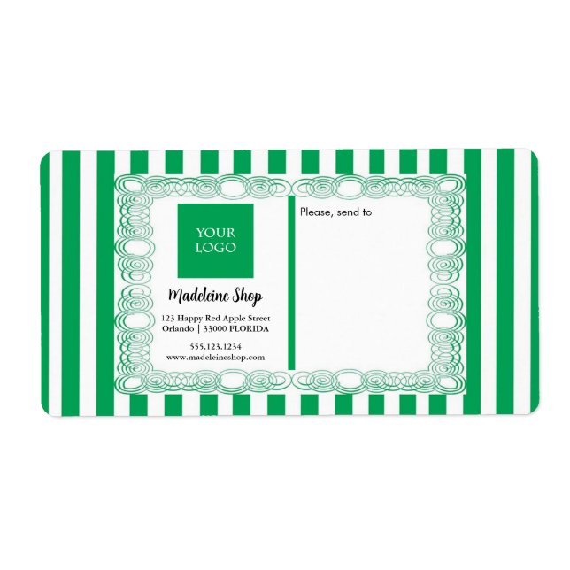 Green Stripes & Curly Frame & Logo (Front)