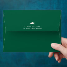 Green Stripes Custom Graduation Return Address