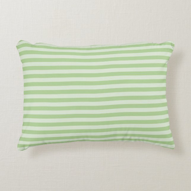Green Stripes Decorative Cushion (Front)