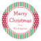 Green Stripes Dots Holiday Christmas Stickers