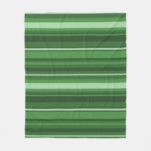 Green stripes fleece blanket