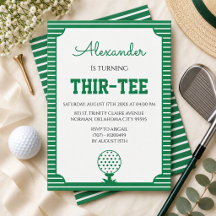 Green Stripes Golf 30th Birthday Party