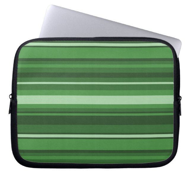 Green stripes laptop sleeve (Front)