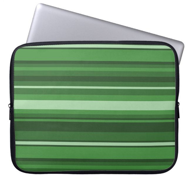 Green stripes laptop sleeve (Front)