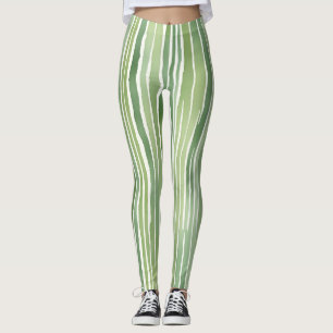 Green Stripes Leggings