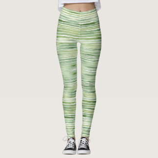 Green Stripes Leggings