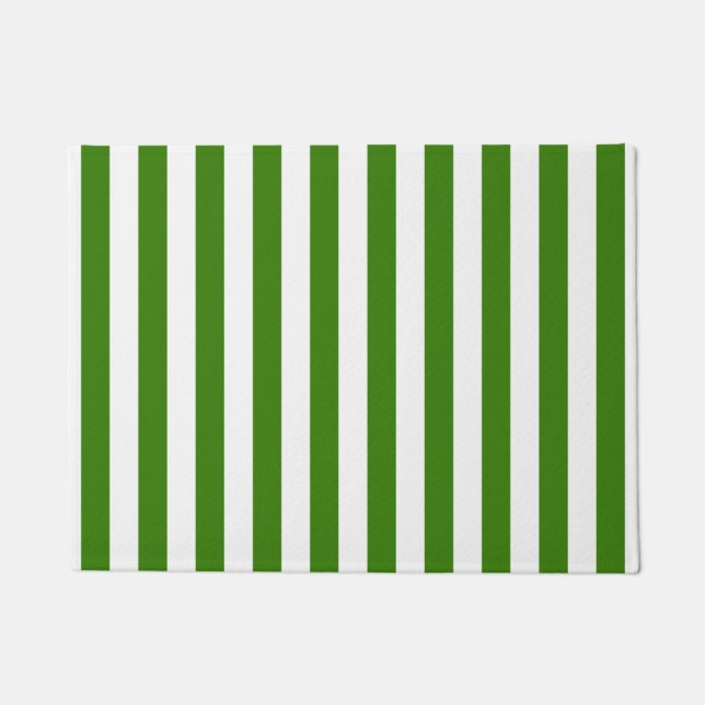 Green Stripes on any Colour Doormat (Front)