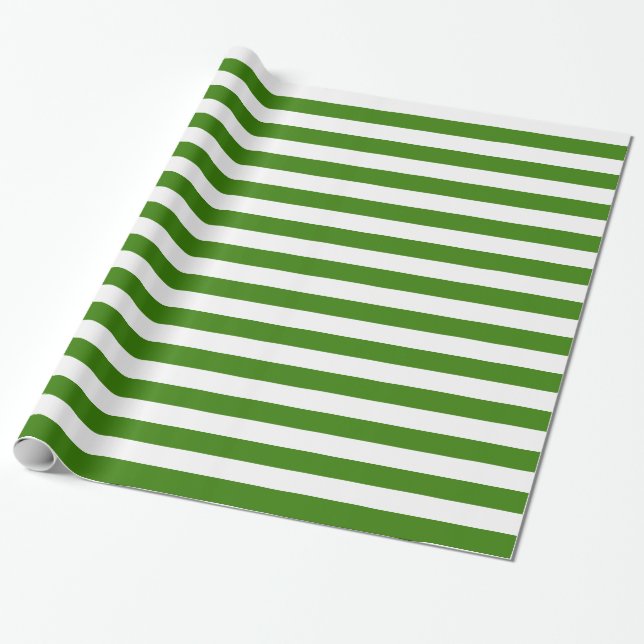 Green Stripes on custom Colour Wrapping Paper (Unrolled)