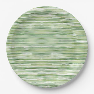 Green Stripes Paper Plate