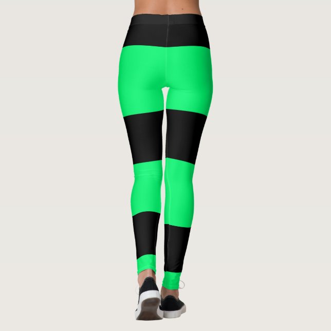 Green stripes pattern leggings (Back)