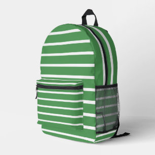 Green Stripes Printed Backpack