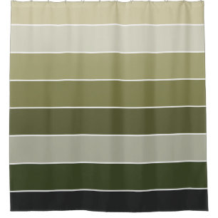 Green Stripes Shower Curtain