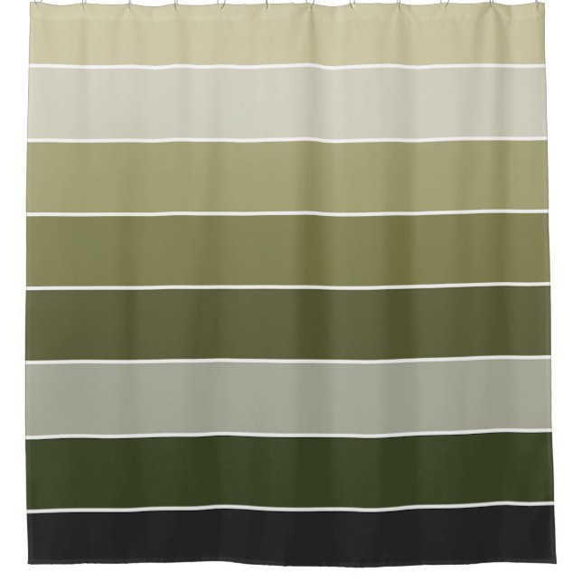 Green Stripes Shower Curtain (Front)