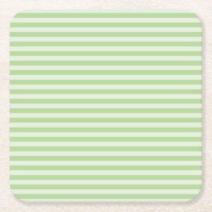 Green Stripes Square Paper Coaster