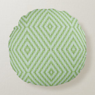 Green Stripes Squash Pattern Large Round Cushion